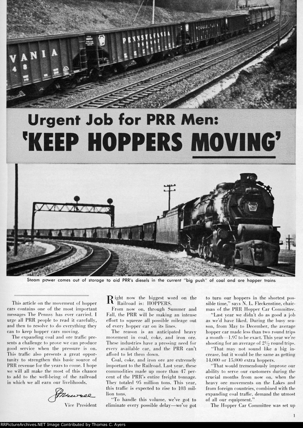 "Keep Hoppers Moving," Page 1, 1956